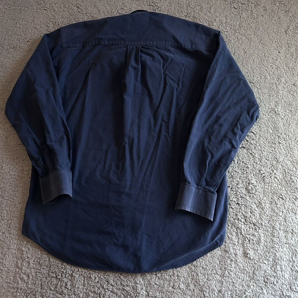 Nautica Mens Size 16 34/35 Button Down Shirt Vintage Oxford Blue Preppy - Picture 15 of 16